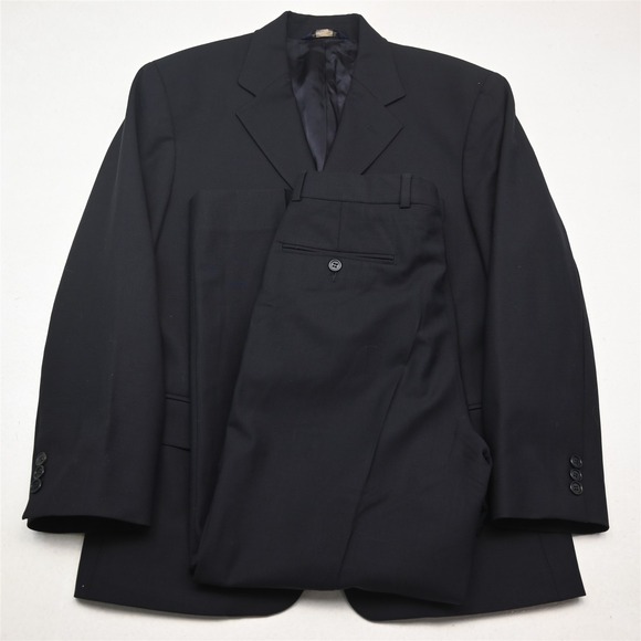 Vtg Brooks Brothers 38S 30x29 Navy Blue Stretch Wool Mens Jacket Pants Suit